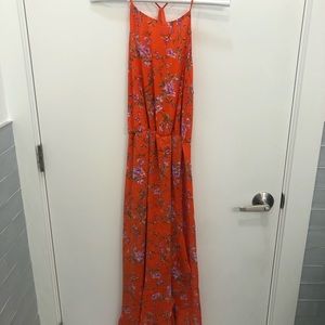 Lush orange flowy high / low dress